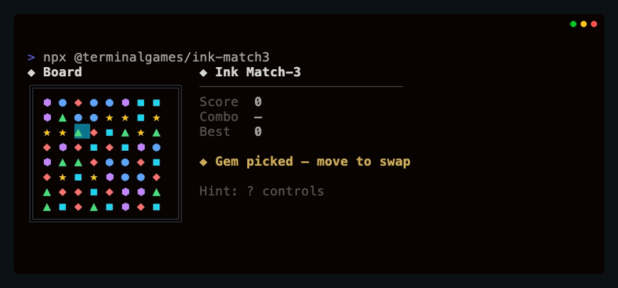 Match-3 terminal screenshot